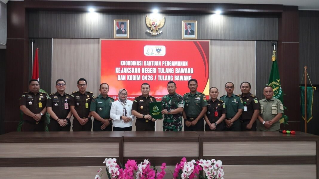 Sinergi TNI dan Kejaksaan, Kodim 0426/Tulang Bawang Gelar Koordinasi PAM Bersama Kejari Tuba dan Mesuji