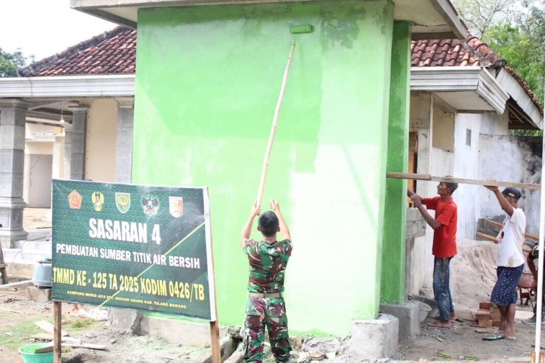 Pekerjaan Sumur Air Bersih Sasaran 4 TMMD ke-125 di Moris Jaya Capai 95 Persen