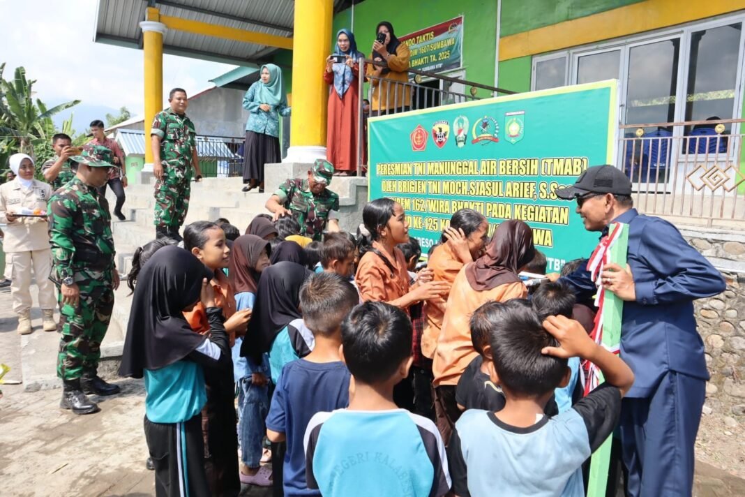 Warga Desa Kalabeso Kini Nikmati Air Bersih Berkat TMMD ke-125 Kodim 1607/Sumbawa