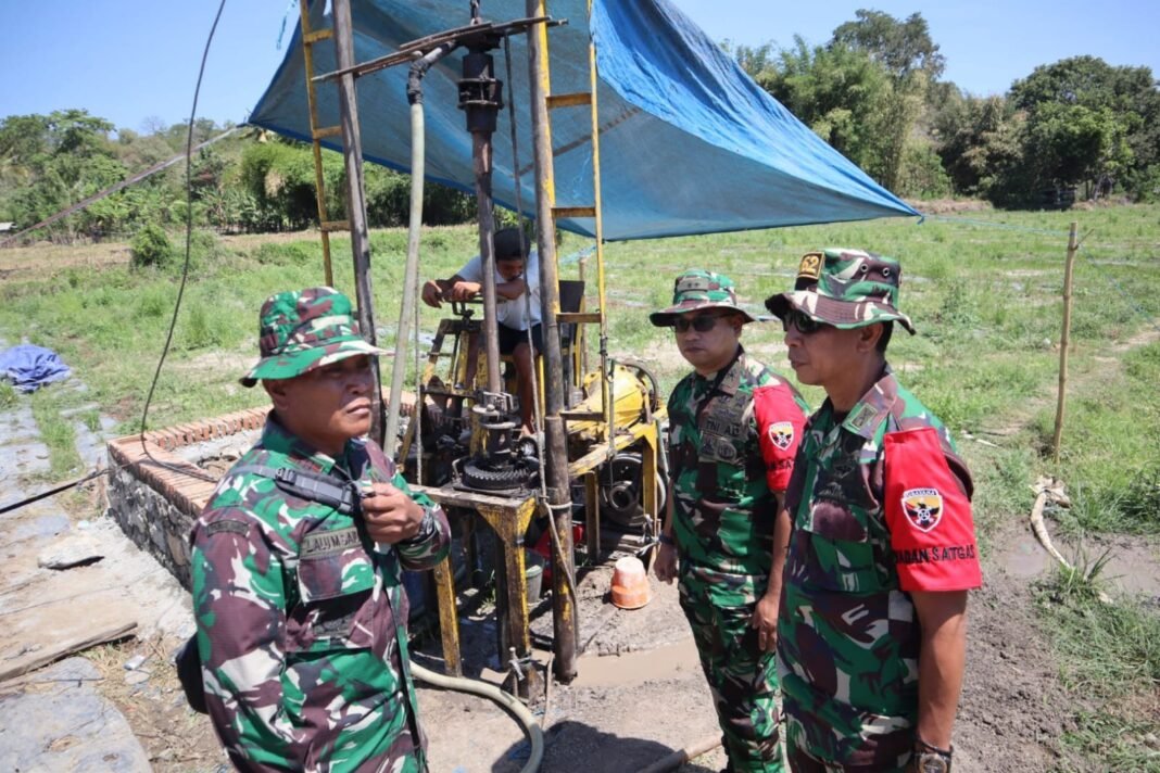 Dansatgas TMMD Kodim 1607/Sumbawa Tinjau Progres Pembuatan Sumur Bor di Kalabeso