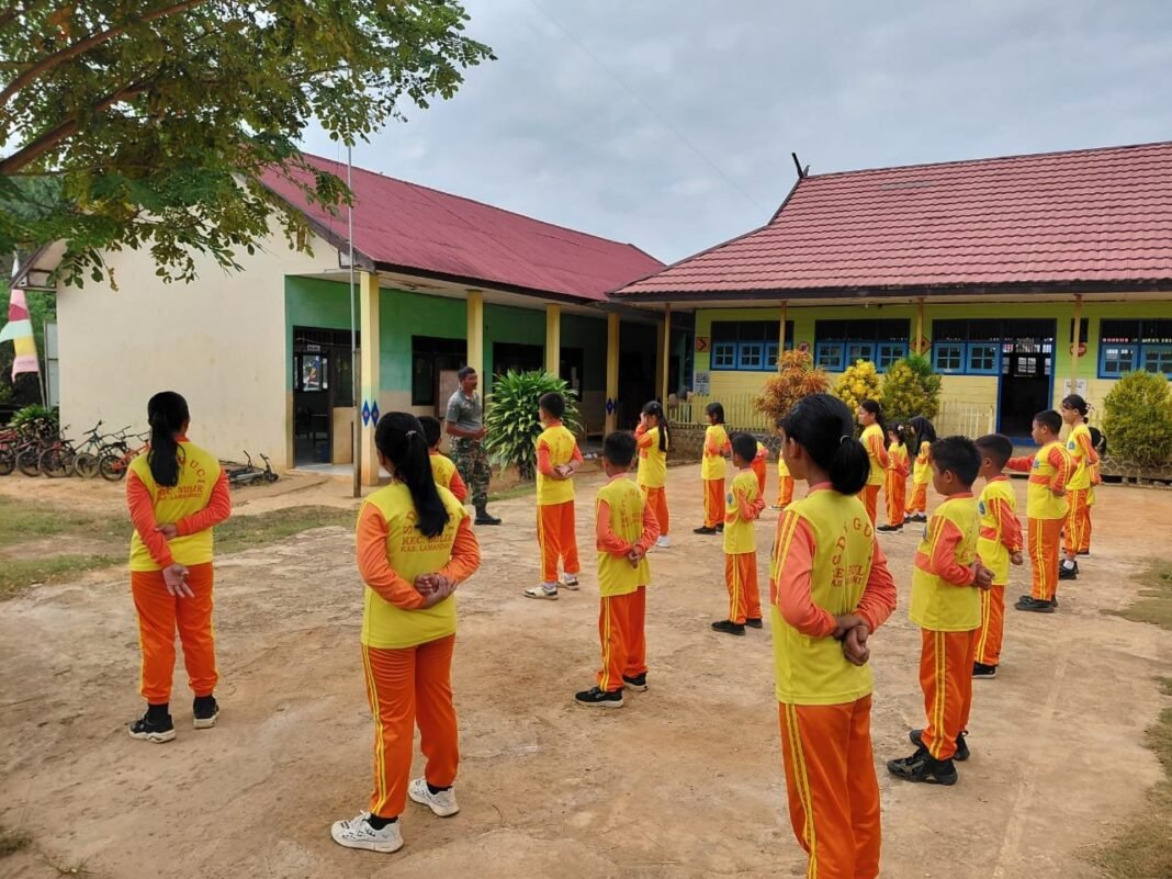 Semangati Anak-Anak SD Negeri Batu Kotam Lewat Senam Pagi
