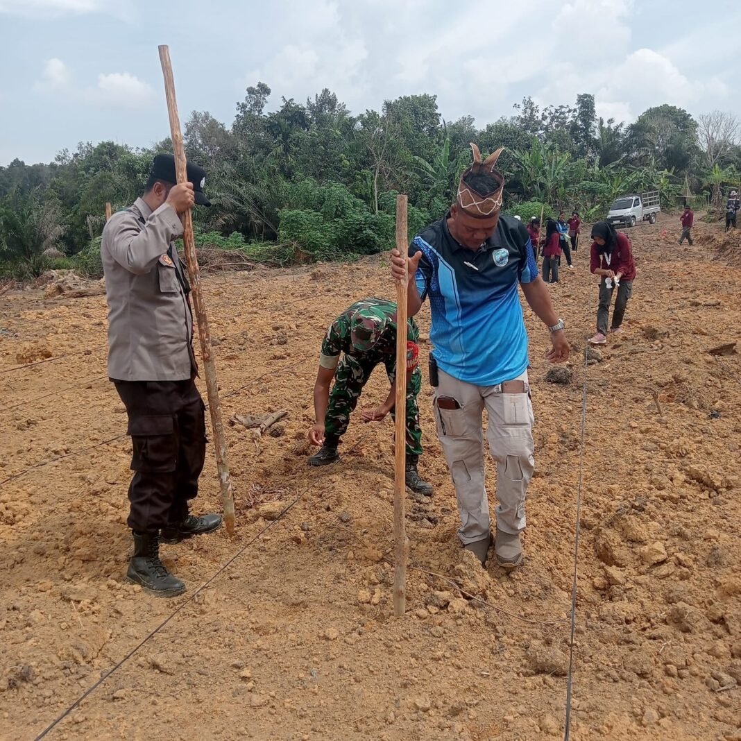 Satgas TMMD 125 Bersama Bhabinkamtibmas dan Warga Wujudkan Ketahanan Pangan di Desa Batu Kotam