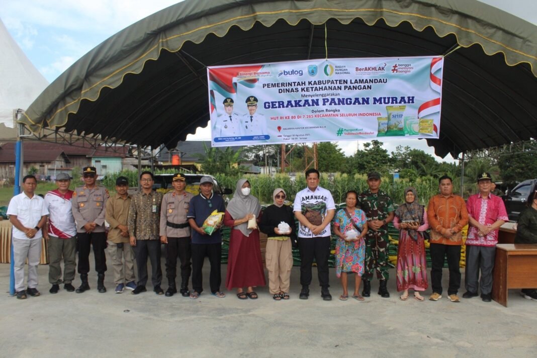 Dandim 1017/Lmd Bersama Bupati dan Forkopimda Ikuti Gerakan Pangan Murah Serentak peringati HUT ke-80 RI