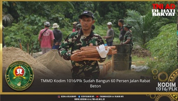 TMMD Kodim 1016/Plk Sudah Bangun 60 Persen Jalan Rabat Beton