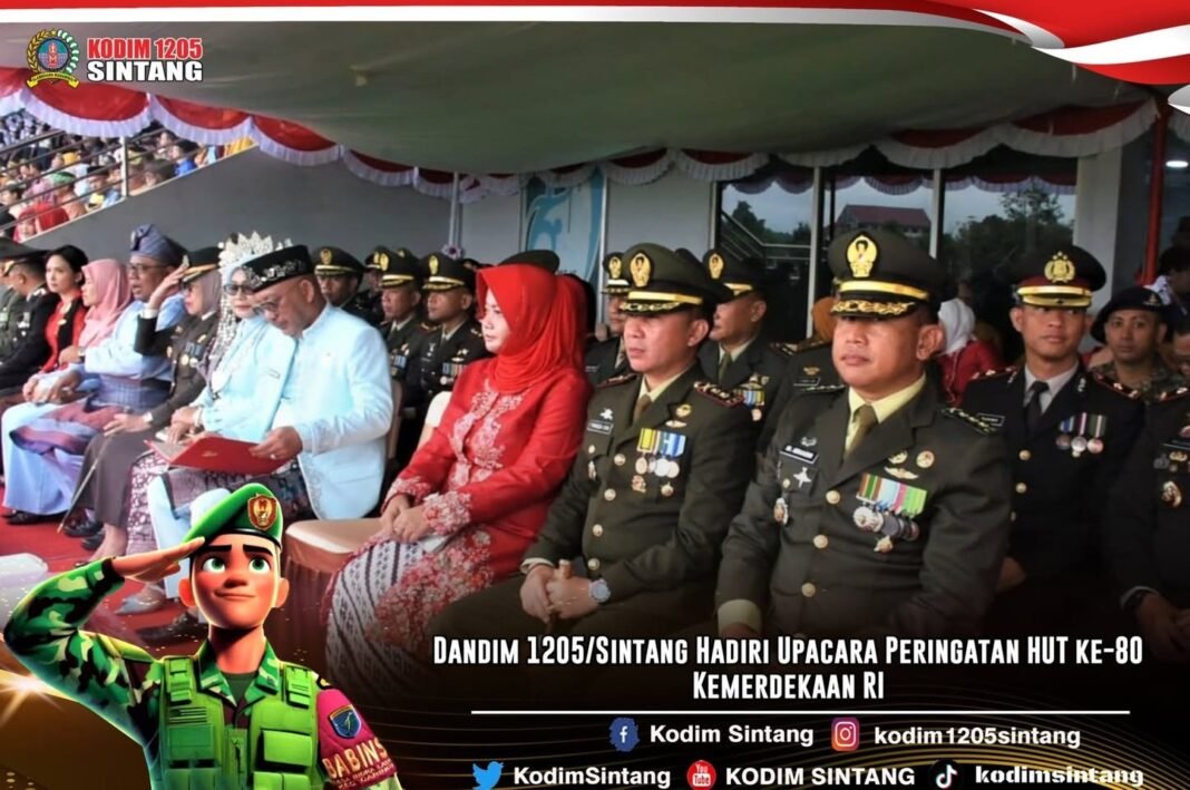 Dandim 1205/Sintang Hadiri Upacara Peringatan HUT ke-80 Kemerdekaan RI