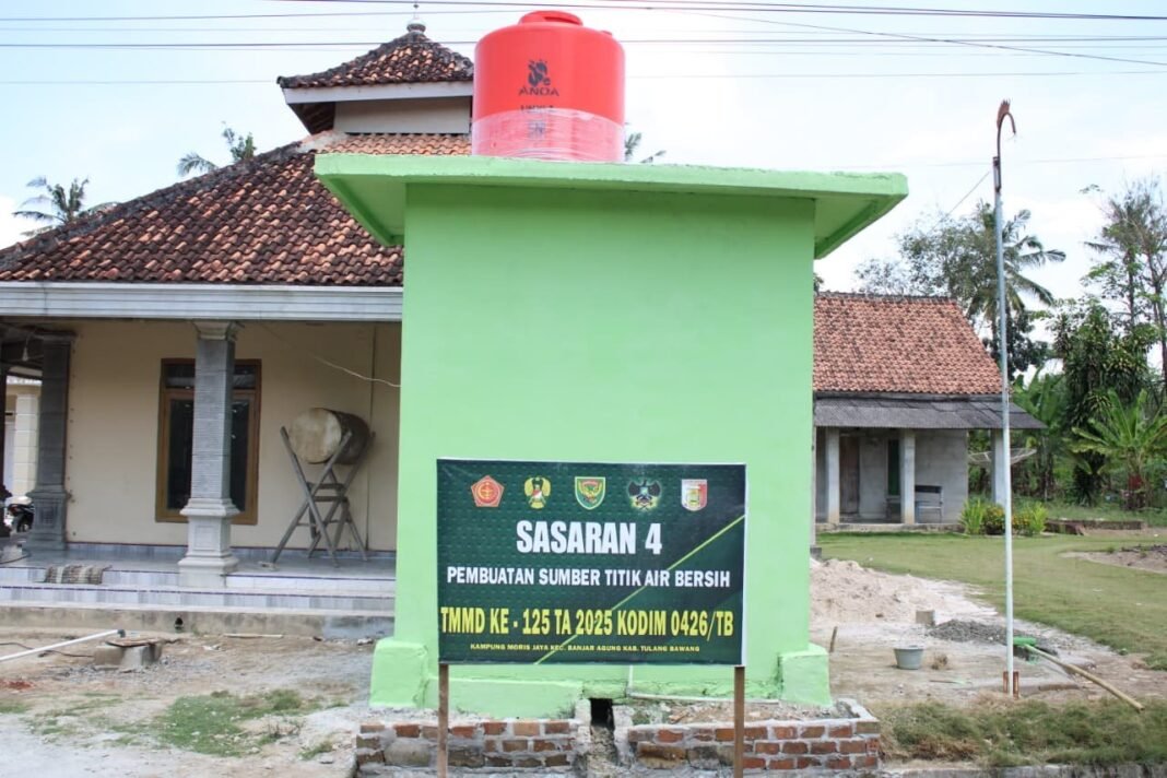Sasaran 4 Sumber Air Bersih TMMD ke-125 di Kampung Moris Jaya Rampung 100%