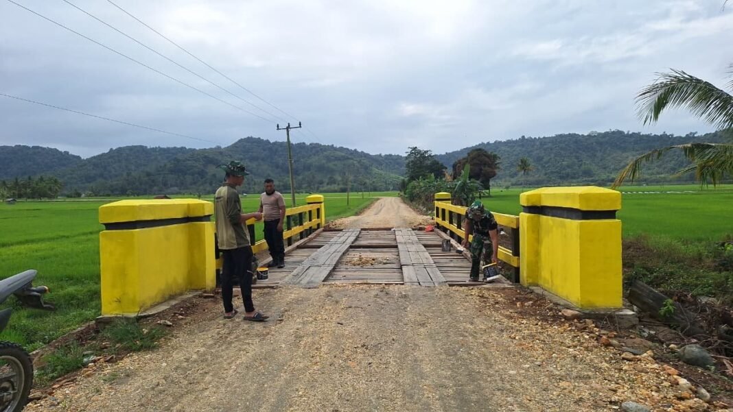 Rehabilitasi Jembatan TMMD 125 Kodim 1417/Kdi Masuk Tahap Finishing