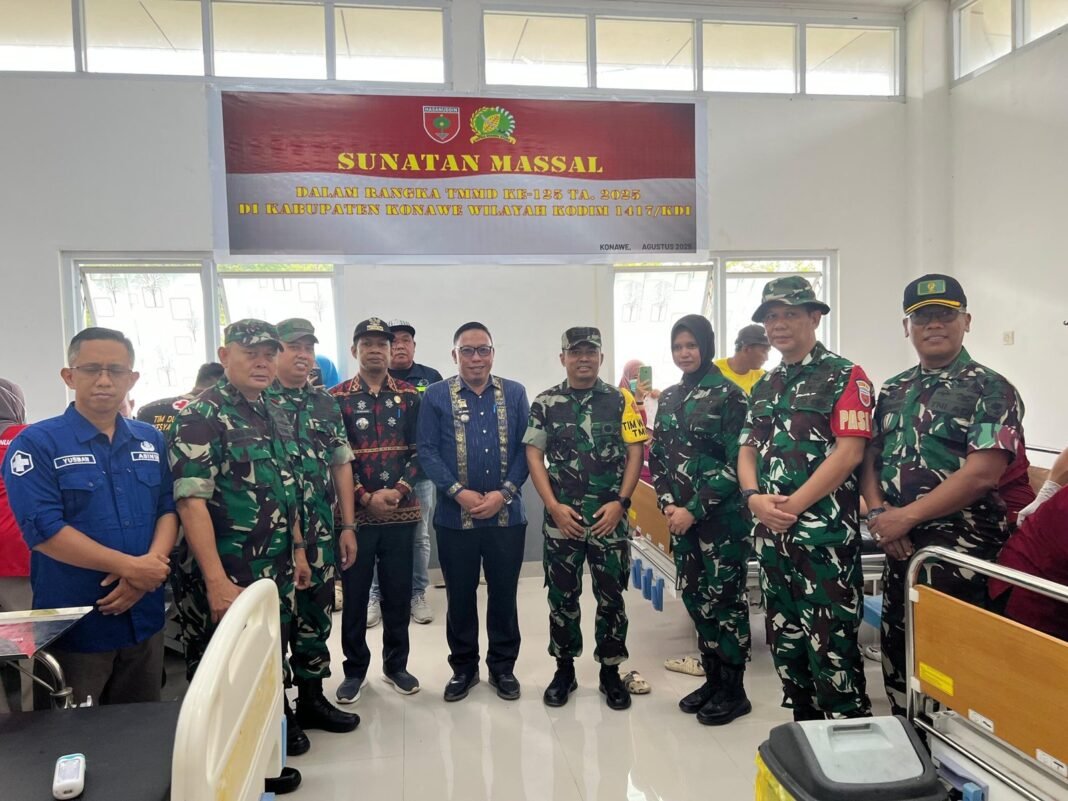 Ketua Tim Wasev Tinjau Lokasi Sunatan Massal Program Non-Fisik TMMD 125 di Konawe
