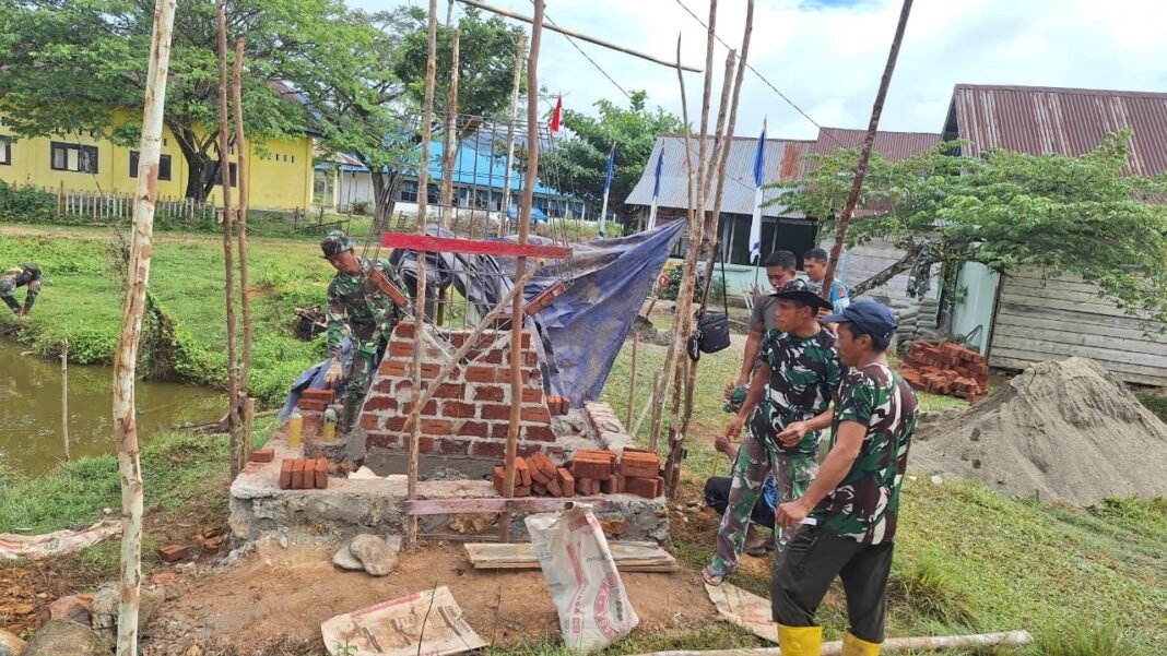 Tugu TMMD 125 Kodim 1417/Kendari Mulai Di Bangun Oleh Satgas TMMD