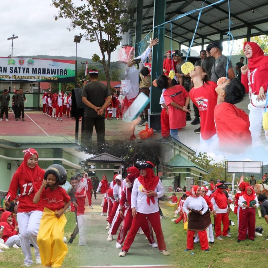 Semarak HUT RI ke-80, Prajurit dan Persit Kodim 1431/Bombana Gelar Lomba Kebersamaan