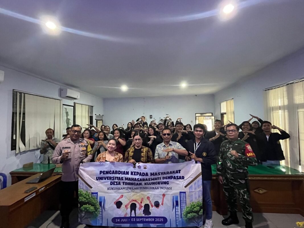 Satu Bulan Mengabdi, Babinsa Tihingan Apresiasi Kinerja KKN Universitas Mahasaraswati