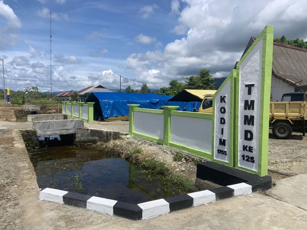 Pembangunan Pagar, Gapura, dan Jembatan Gereja Talitakum Rampung 100 Persen, Wujud Nyata TMMD ke-125 Kodim 1705/Nabire