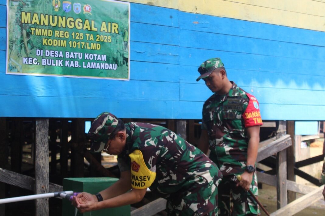 Wasev TMMD Reguler ke-125 Kodim LamandauTinjau Sasaran di Desa Batu Kotam