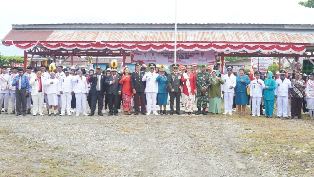 HUT RI ke-80 Jadi Momentum Kebersamaan Satgas TMMD 125 dan Warga Nabire