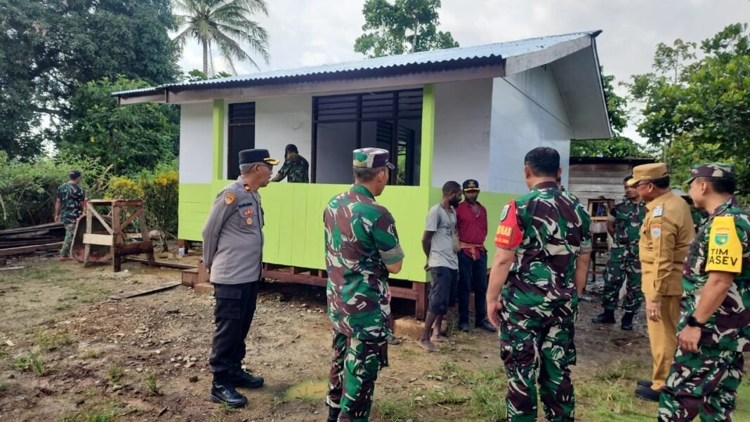 Progres Rehabilitasi RTLH di Perumahan 100 Capai 60 Persen, Satgas TMMD Kodim 1705/Nabire Kejar Target