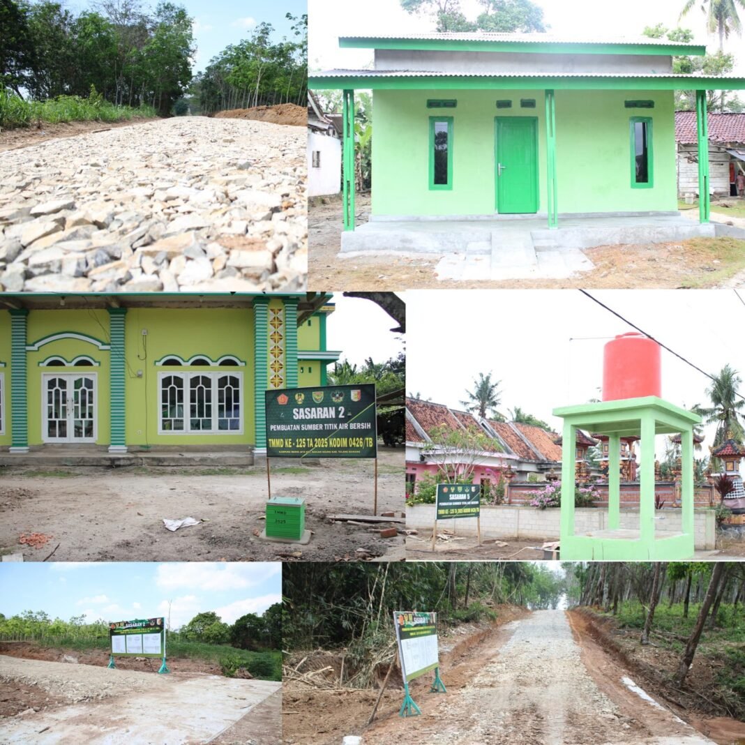 Seluruh Sasaran Fisik TMMD 125 Kodim 0426 di Tulang Bawang Rampung 100 Persen
