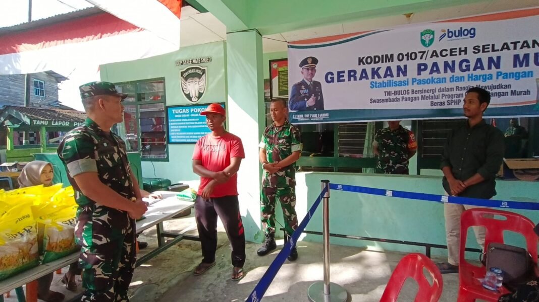 TNI Jajaran Korem 012/TU Pastikan Pangan Terjangkau untuk Rakyat di Aceh Selatan