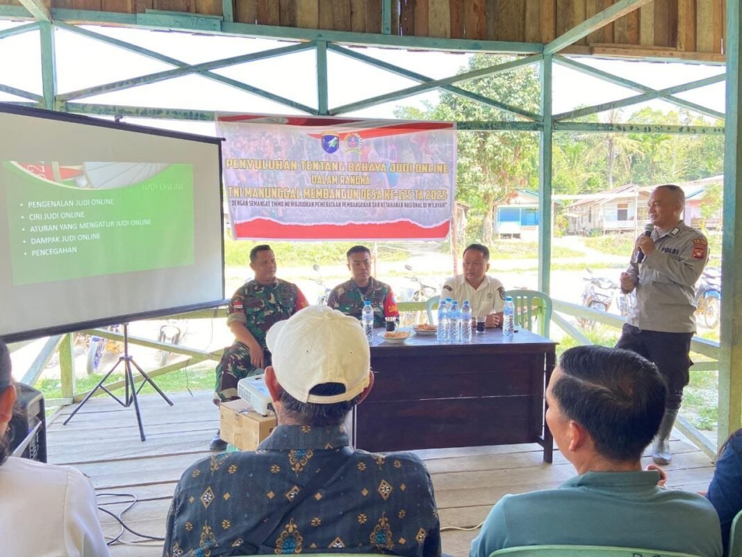 Satgas TMMD 125 Ingatkan Warga Sungai Pengga Tentang Ancaman Judi Online