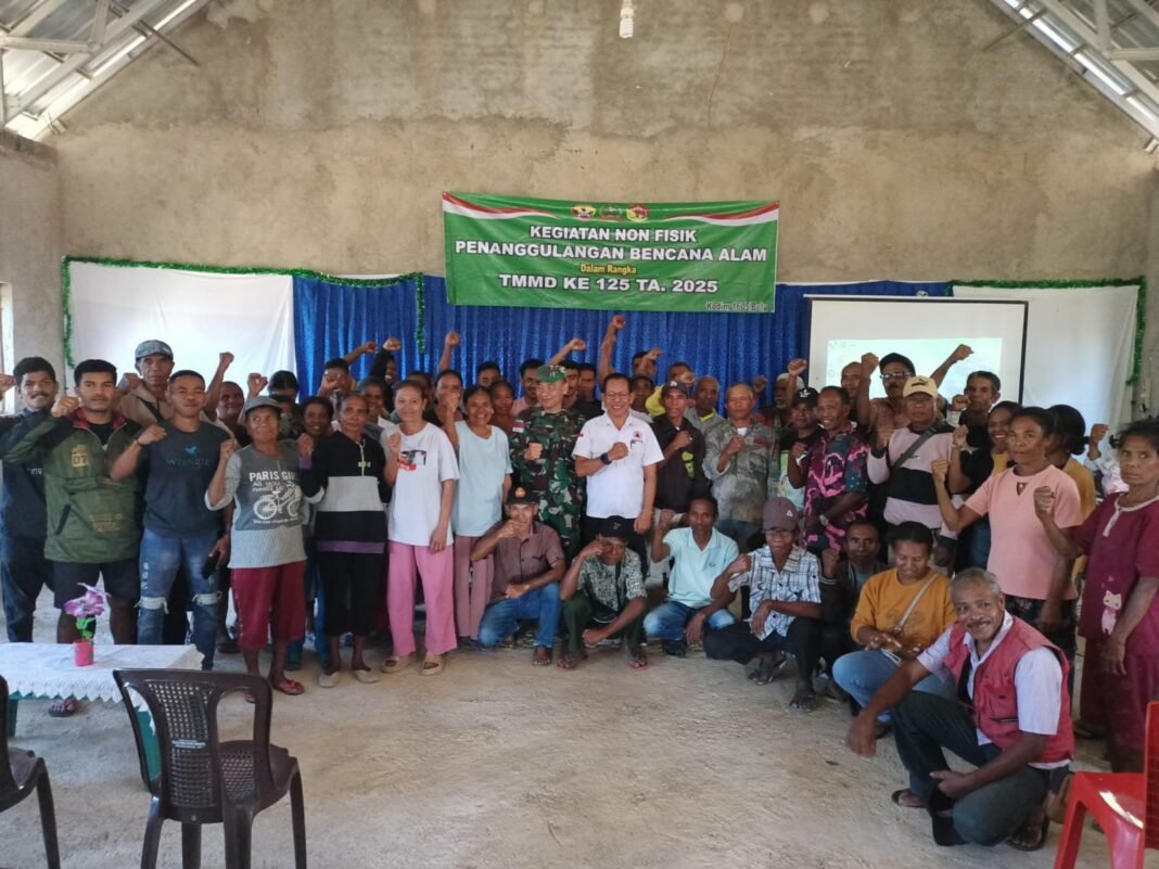 Satgas TMMD 125 Kodim Belu Gandeng BPBD Gelar Penyuluhan Penanggulangan Bencana Alam