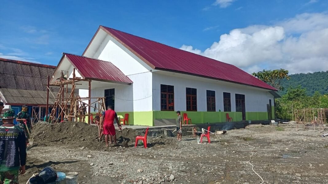 Finishing Gereja GKI Talitakum Jadi Prioritas Utama TMMD 125 Nabire