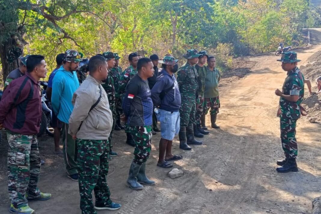 Apel Pagi Satgas TMMD 125 Kodim 1605/Belu Dipimpin Kepala Staf Mayor Kav Yatman