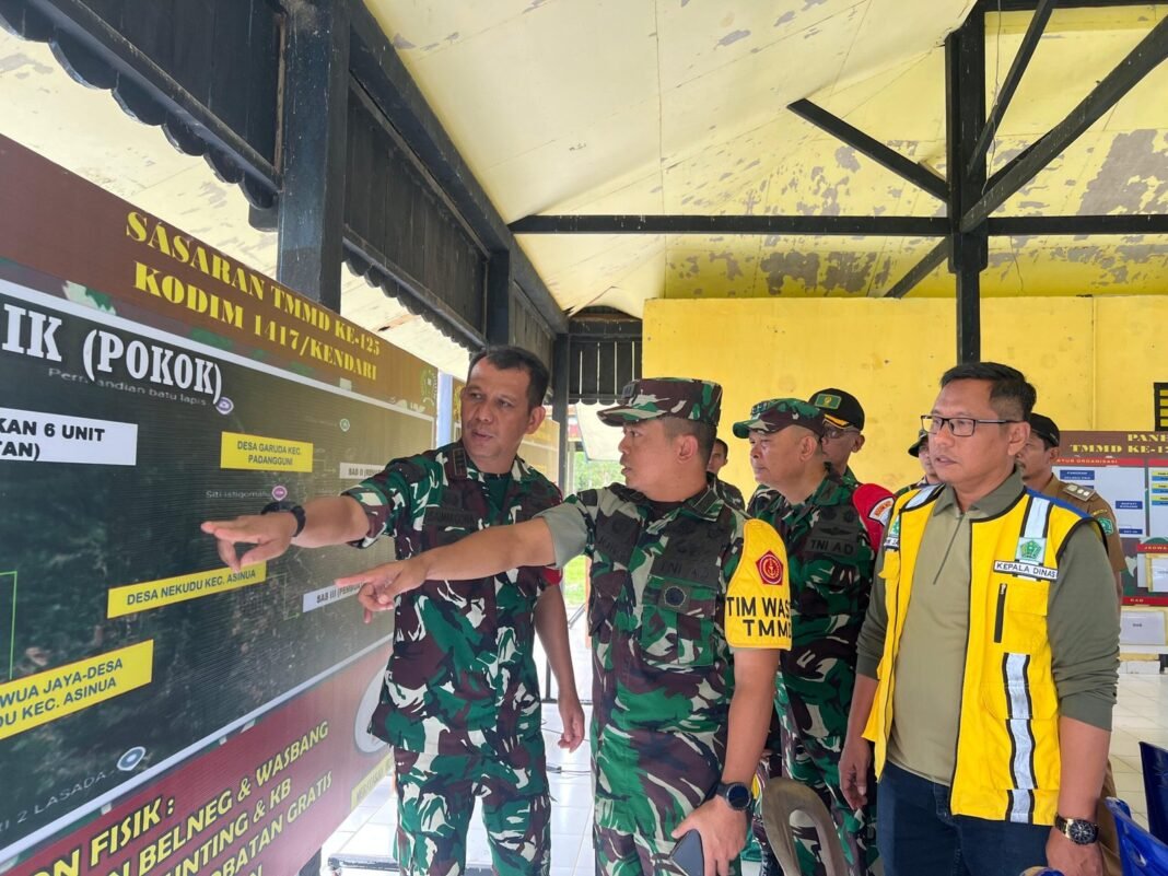 Dansatgas TMMD 125 Kodim 1417/Kdi Paparkan Progres Pekerjaan di Hadapan Tim Wasev