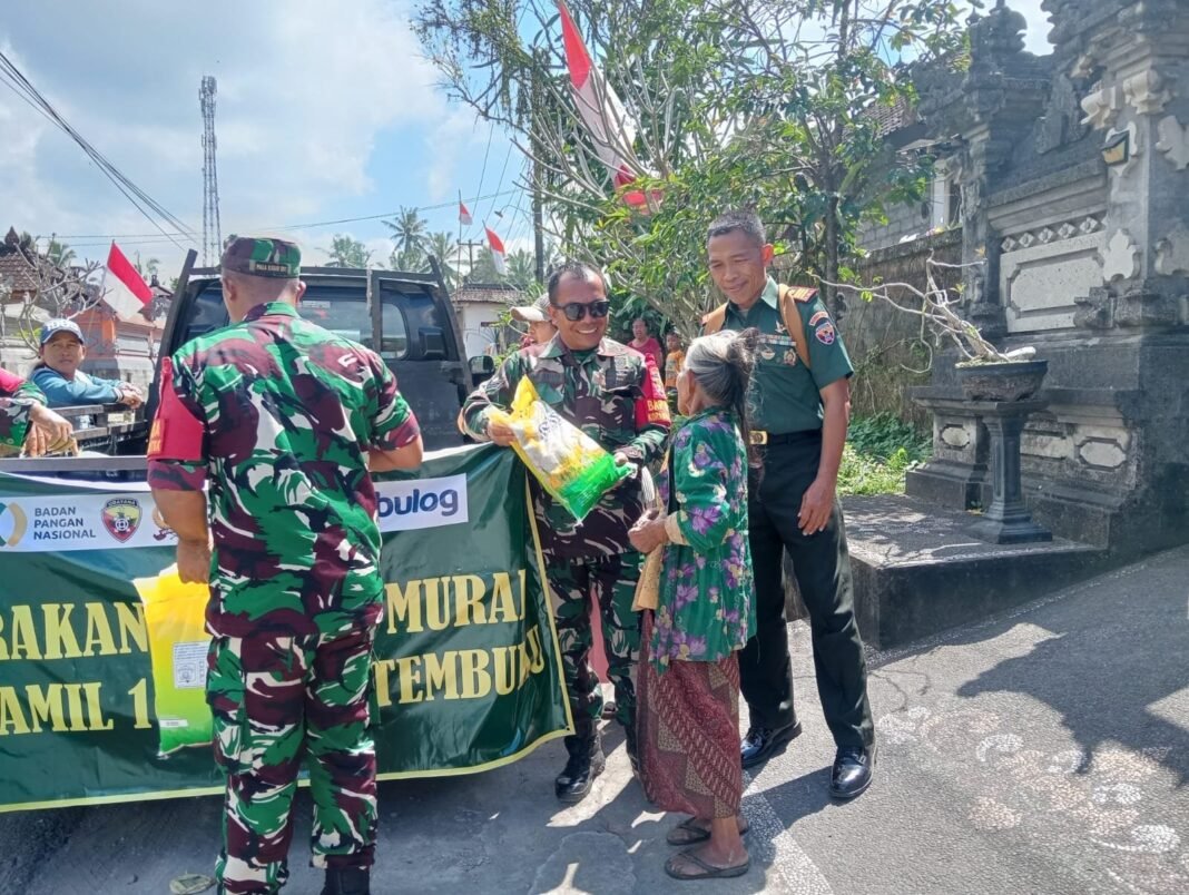 Gerakan Pangan Murah di Tembuku Dapat Apresiasi, Danramil 03/Tembuku Turun Langsung Dampingi Warga