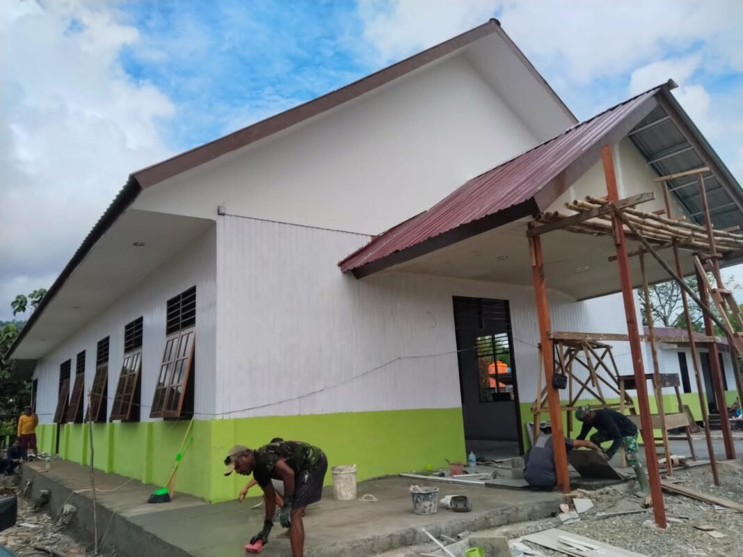 Finishing Pembangunan Gereja GKI Talitakum TMMD 125 Nabire Dipacu Jelang Penutupan