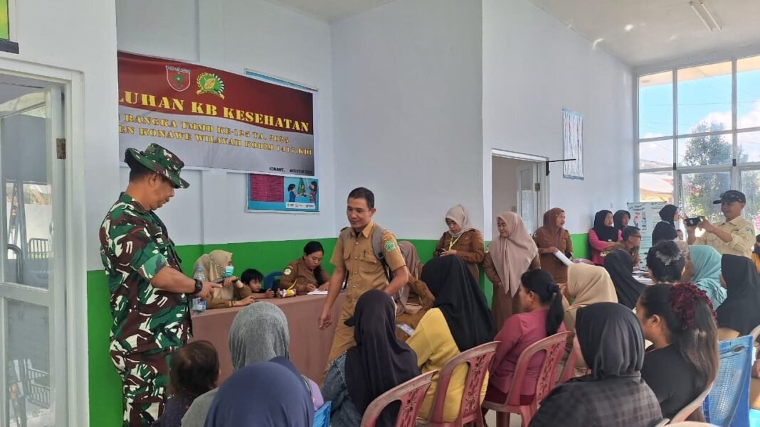 TMMD 125 Kodim 1417/Kendari Gandeng BKKBN Gelar Pelayanan KB Implan di Asinua