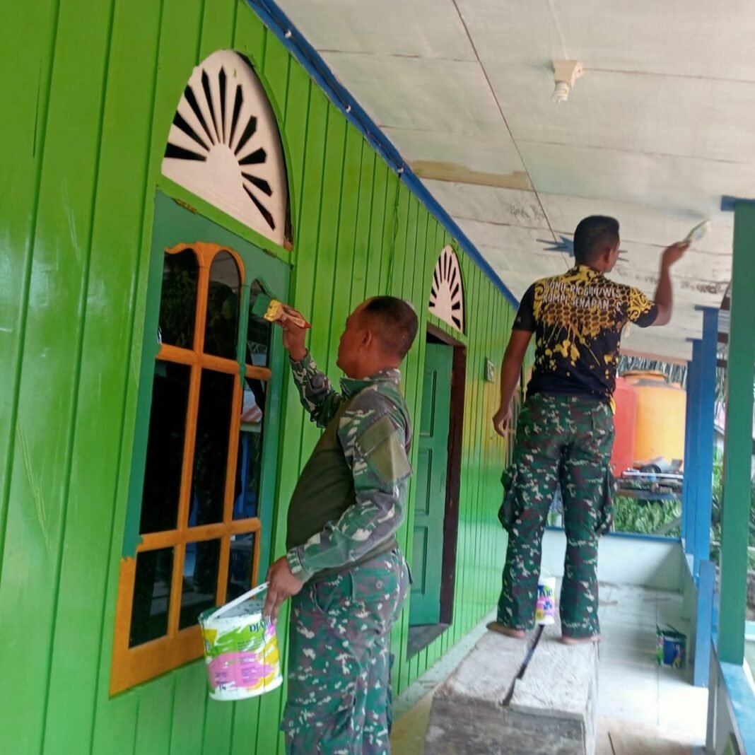 Perehaban Rumah Ibadah di Desa Baru Kotam Capai 85% dalam TMMD Reguler ke-125 Kodim 1017/Lmd
