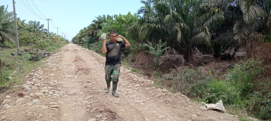 Satgas TMMD 125 Kodim Mukomuko Perkuat Gorong-Gorong Jalan Wonosalam dengan Pembuatan Loning