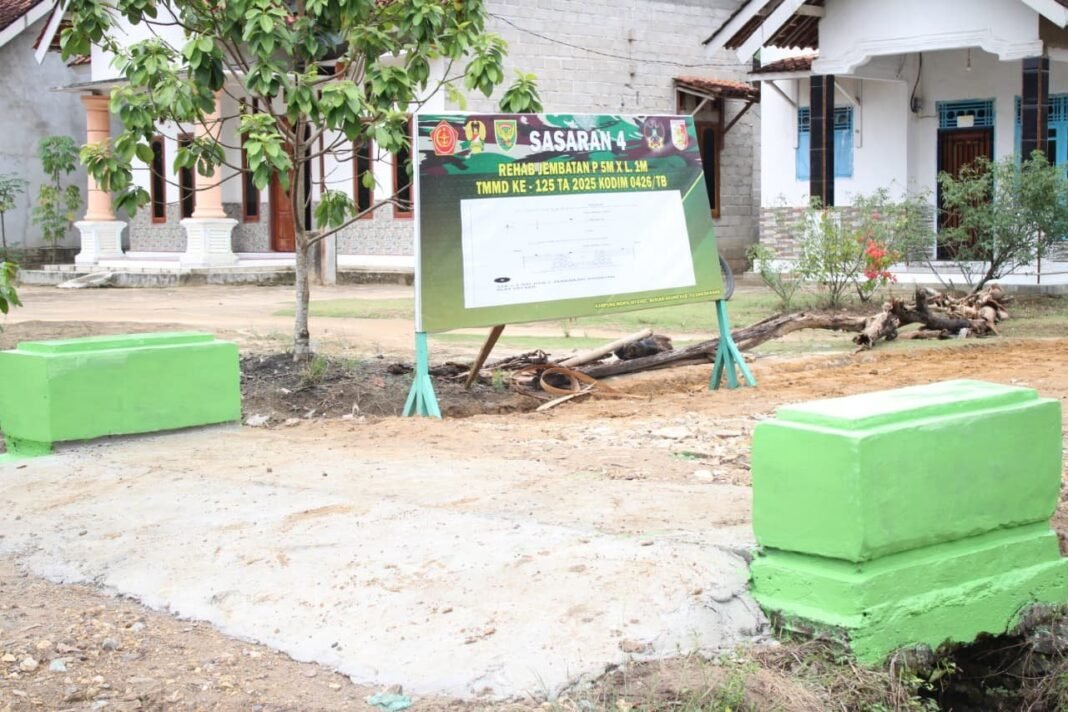 TMMD 125 Kodim 0426 Rampungkan 100 Persen Rehab Jembatan Sasaran 4