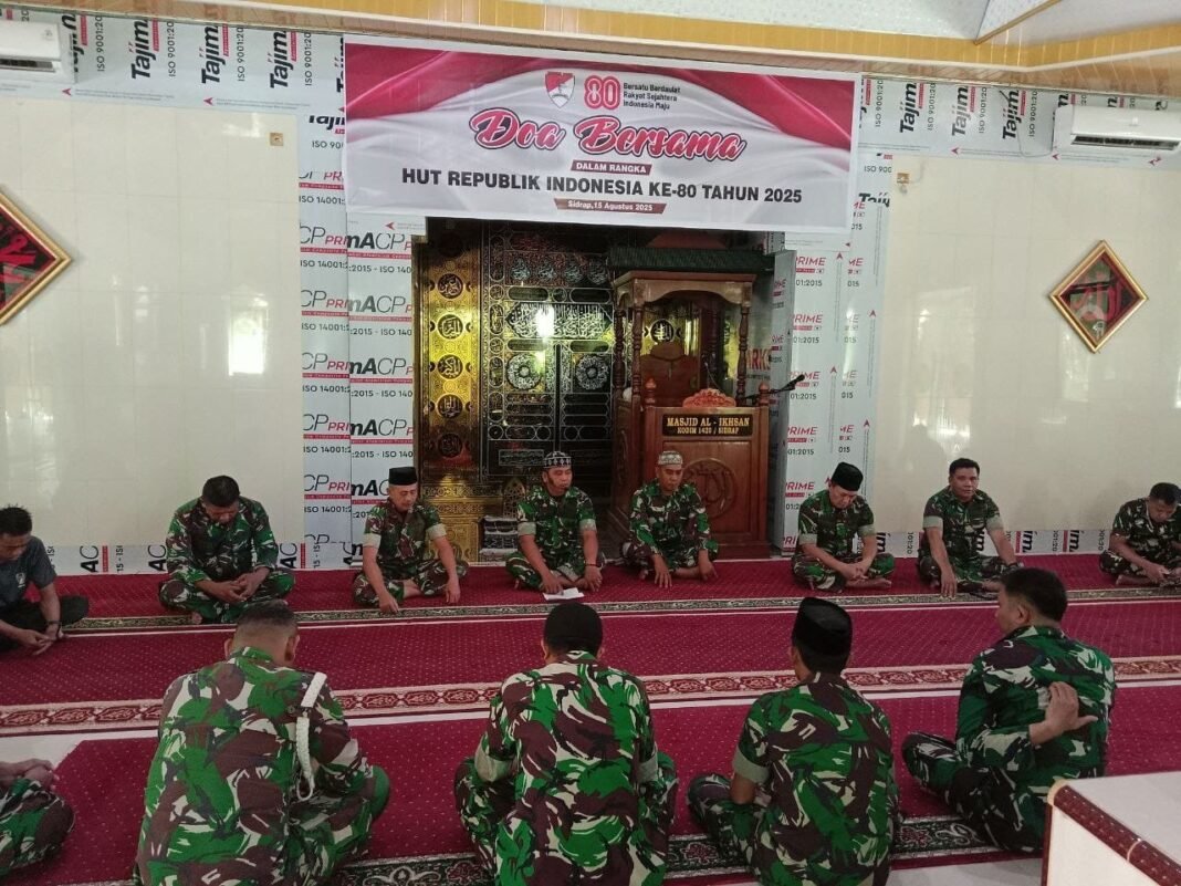 Kodim 1420/Sidrap Gelar Doa Bersama Sambut HUT Ke-80 Kemerdekaan RI