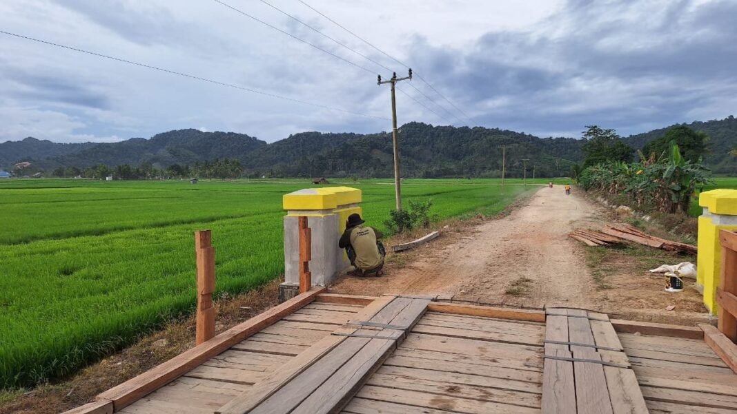 Satgas TMMD 125 Kodim 1417/Kendari Percantik Jembatan dengan Pengecatan Rapi dan Menarik