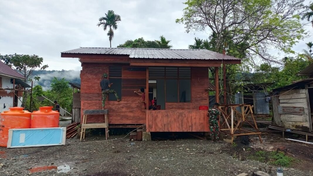 Pembangunan Rumah Pastori TMMD 125 Kodim 1705/Nabire Capai 80 Persen