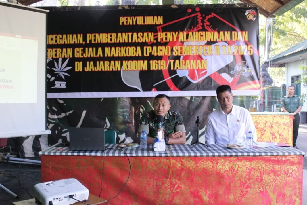 Wujud Komitmen Anti Narkoba, Kodim Tabanan Gelar Penyuluhan dan Pemeriksaan Urine Personel TNI