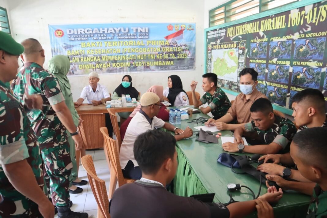 Bakti Kesehatan Kodim 1607/Sumbawa, Wujud Kepedulian TNI pada Masyarakat