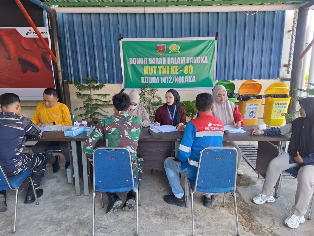 Kodim 1412/Kolaka Gelar Donor Darah Sambut HUT TNI ke-80