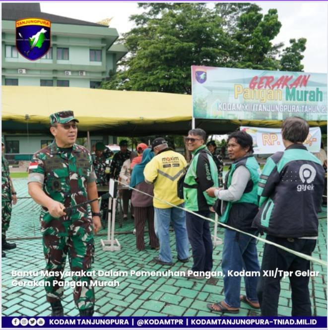 Bantu Masyarakat Dalam Pemenuhan Pangan, Kodam XII/Tpr Gelar Gerakan Pangan Murah