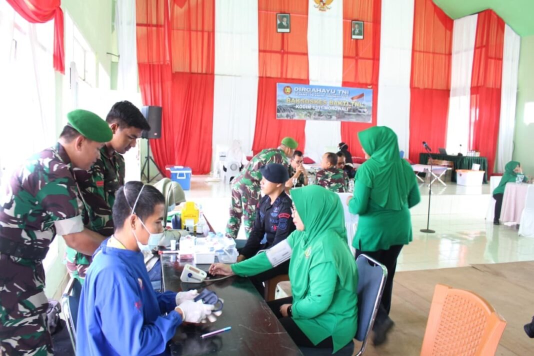 Kodim 1311/Morowali Gelar Baksos Kesehatan Dalam Rangka Sambut HUT TNI ke-80 Tahun 2025