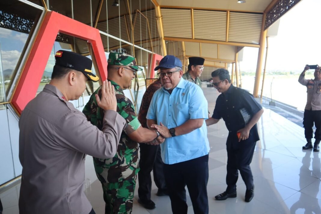 Sinergitas Forkopimda Sumbawa, Dandim 1607 Sambut Kunjungan Kerja Wamen PKP 