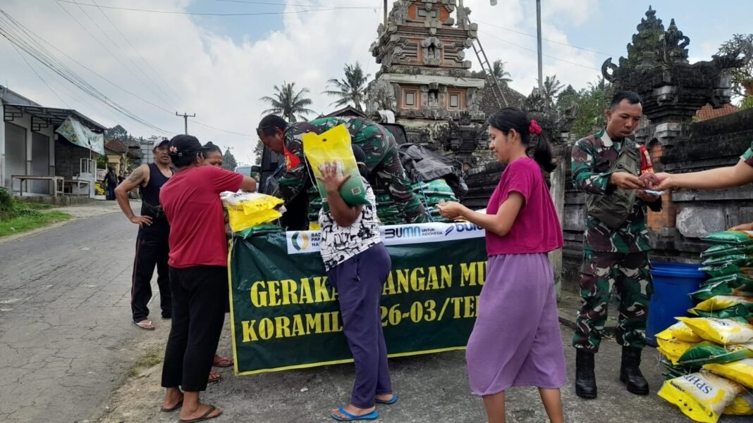 Bantu Ringankan Beban Warga, Koramil 1626-03/Tembuku Gelar Gerakan Pangan Murah