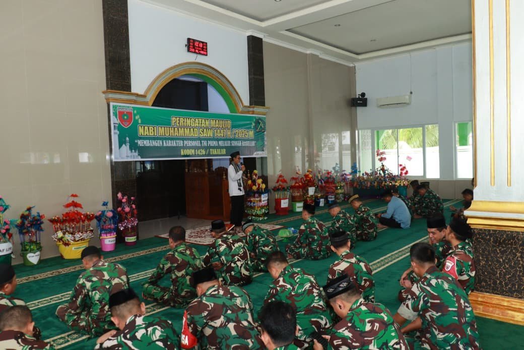 Kodim 1426 Takalar Menggelar Peringatan Maulid Nabi Muhammad SAW 1447 H/2025 M
