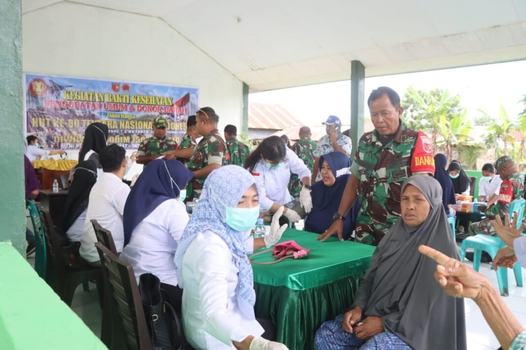 HUT TNI ke-80 Jadi Momentum TNI Bersama Rakyat Lewat Bakti Kesehatan di Galela