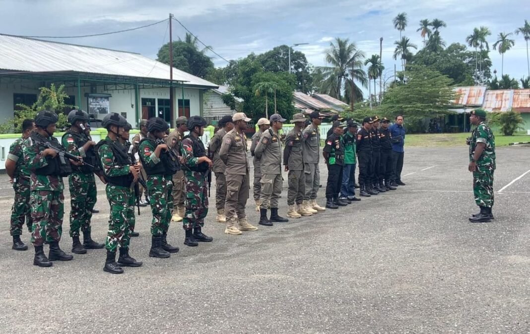 Kodim 1705/Nabire Gandeng Satpol PP dan Ormas Intensifkan Patroli Terpadu Jaga Kondusifitas Wilayah