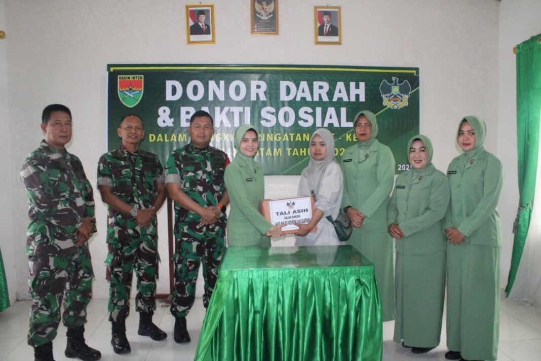Kodim 0426 Tulang Bawang Gelar Bakti Sosial dan Donor Darah Sambut HUT Ke-78 Korem 043/Gatam
