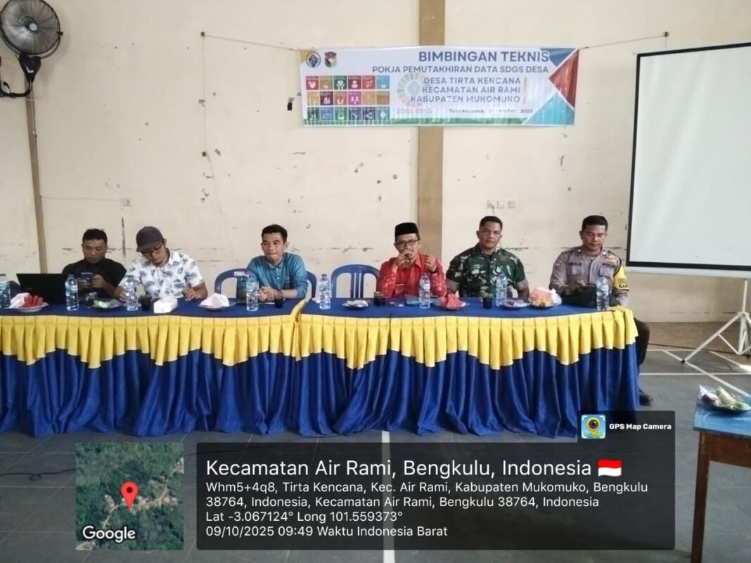 Kodim 0428/Mukomuko Menghadiri Acara Sosialisasi dan Pembentukan Kelompok Kerja (Pokja), Relawan Pemutakhiran Data Indeks Desa Membangun (IDM) Sebagai SDGs