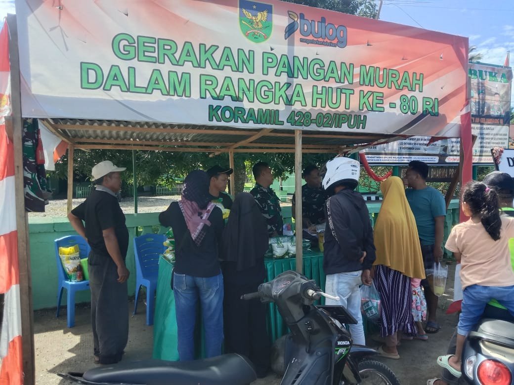Bersama Bulog dan Kodim 0428/Mukomuko, Laksanakan Gelar Gerakan Pangan Murah (GPM) di Wilayahnya