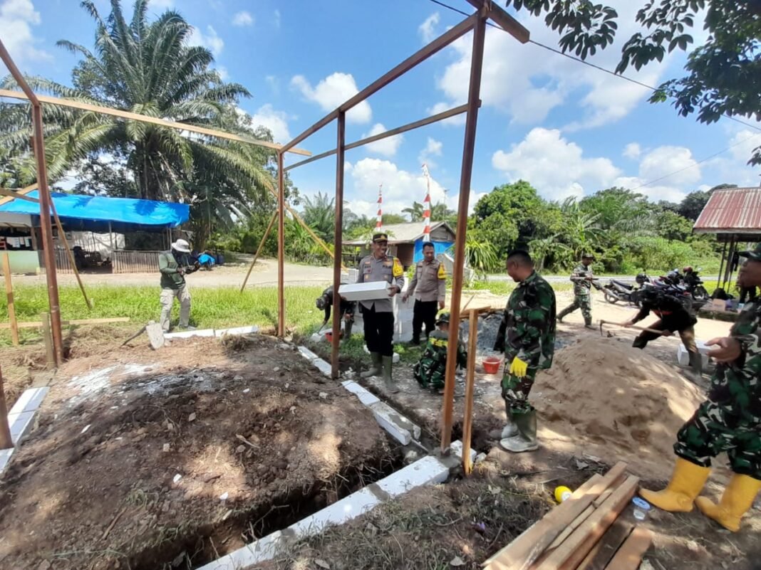 Aksi Cepat Satgas TMMD, Pos Kamling Mulai Tampak Wujudnya