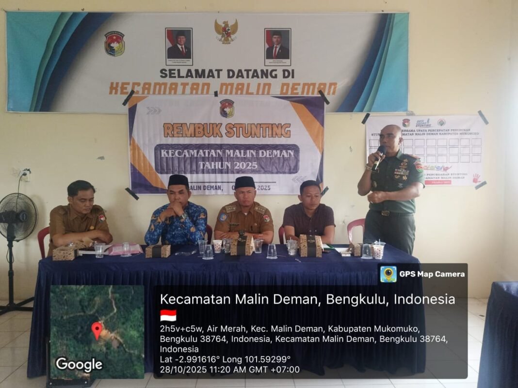 Kodim 0428/MukoMuko, Hadiri Rembuk Stunting Tingkat Kecamatan Ipuh MukoMuko